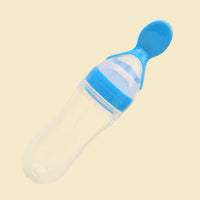 Infant Baby Squeezing Feeding Bottle With Spoon